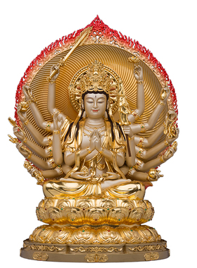 铜保平安中式客厅准提佛母佛像