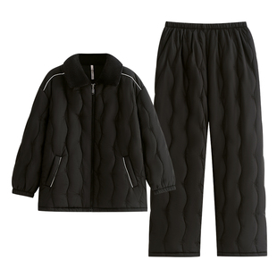 悦内睡衣女款秋冬季冬天法兰绒三层加厚夹棉加绒珊瑚绒家居服套装