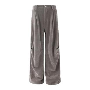 BJHG不计后果裤子男款2025新款潮牌冬美式宽松刺绣直筒运动休闲裤