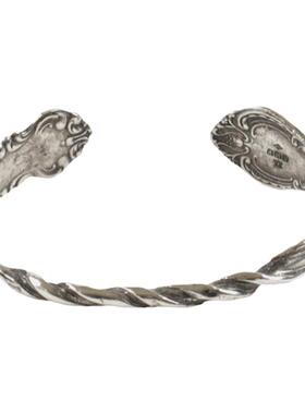 镀银不对衬扭曲精巧手环手镯