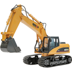 汇纳大型儿童男孩电动遥控挖掘机玩具车工程车轮式履带合金挖掘机