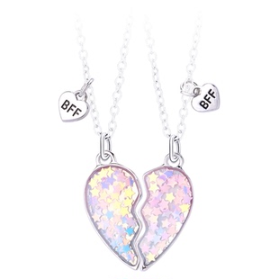 一对小星星闺蜜项链二人拼接爱心磁吸吊坠好朋友学生姐妹儿童信物