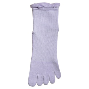 纯棉吸汗宽松腰分趾袜可爱花边五指袜女士松口短袜五趾袜网眼透气