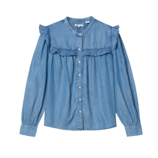 Levi's李维斯冰酷系列26年春夏新款女士美式休闲荷叶边牛仔衬衫