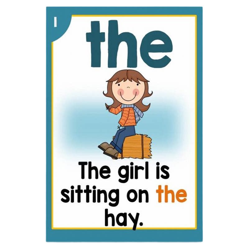 高频词少儿英语单词卡片双面塑封小学教具300个常用词配300个句子