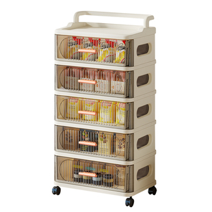 小推车置物架落地抽屉式零食架子家用多层婴儿收纳玩具杂物储物柜