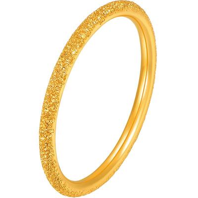 明牌珠宝黄金烁光小金圈戒指