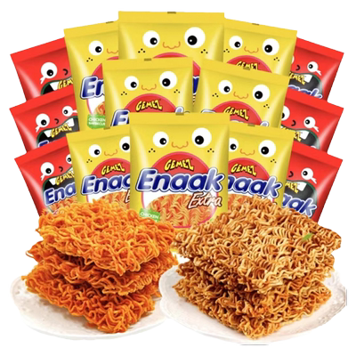 印尼进口小鸡面GemezEnaak干脆面整箱30g干吃点心面网红辣味零食