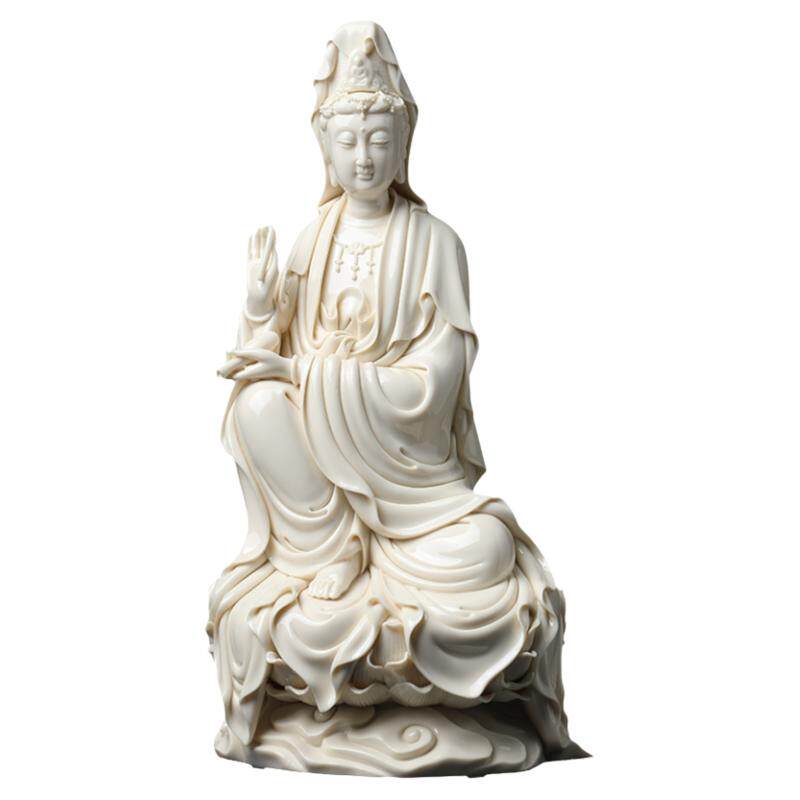 戴玉堂周金田陶瓷摆件《杨柳观音菩萨仿古瓷》观世音佛像家用供奉