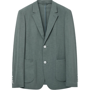 JDV男装商场同款春秋季新蓝绿纯色通勤官方男士休闲西装外套SMJ20