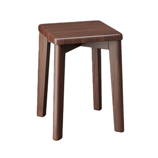 家用实木凳子可叠放餐桌凳客厅高级软包餐椅小板凳简约现代化妆凳