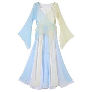 一梦惊鸿舞蹈服成人练功半身大摆裙纱衣广场古典舞720度双层天丝