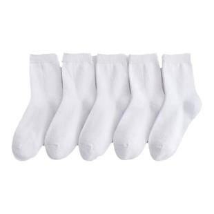 拉丁舞专用袜子黑色白色女童跳舞蹈比赛考级无花边中筒练功袜棉袜