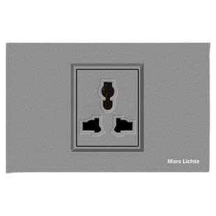 璟宜A01灰色118型组合开关插座面板欧标通用多功能三孔带开关网络