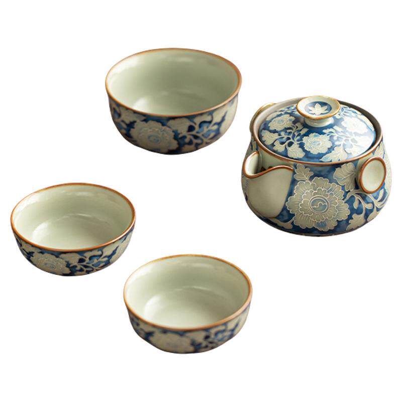 元青花铜钱壶高档陶瓷泡茶壶