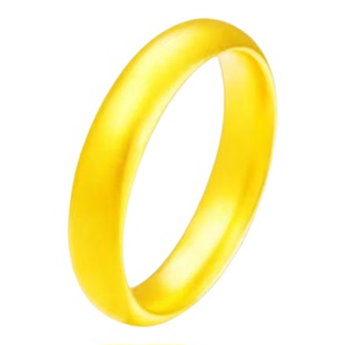 金店同款水贝黄金尾戒金包银泥鳅背戒指女古法素圈实心情侣款对戒