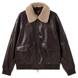 【迪士尼疯狂动物城合作】BOYLONDON毛领仿皮夹克冬季外套N25011