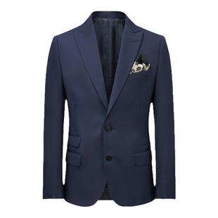 KIESSU Navy Suit定制藏青商务修身男正装西服小贝款白领通勤西装