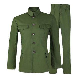 的确良男士65式军装涤卡老兵4口袋干部军绿色怀旧聚会演出服军衣