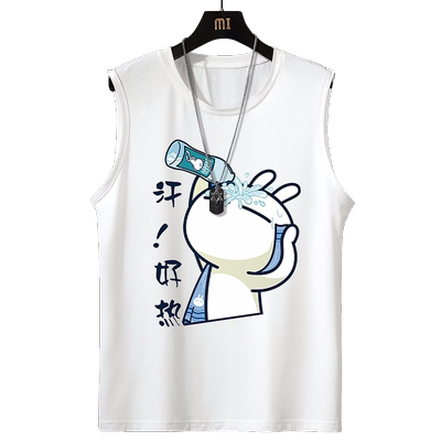 男士背心夏季青少年冰丝无袖t恤
