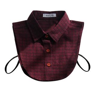 磨毛棉复古格子假领衬衣领衬衫领毛衣内搭保暖领节约领女假领子男