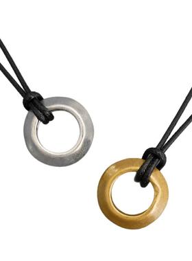 HABI同款大圆环项链复古做旧