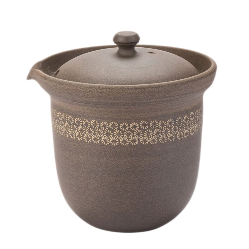 日本进口常滑烧粗陶雏菊泡茶壶