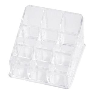 透明九宫格9格口红唇膏唇彩眉笔架 桌面小物品收纳透明水晶收纳盒