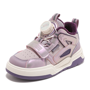 ABCkids童鞋女童鞋子棉鞋秋冬季儿童高帮童鞋加绒板鞋女孩二棉鞋
