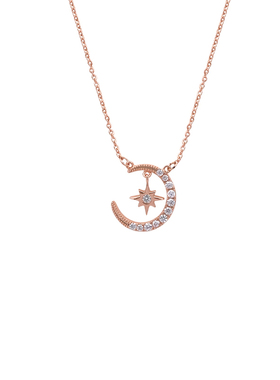 Chomel璨锆石星月吊坠项链
