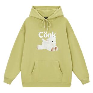 conklab小羊套头连帽卫衣男潮牌宽松情侣装外套ins春秋季重磅帽衫