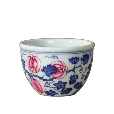 山茗煮意景德镇铖瓷窑制青花珐琅彩瓜瓞绵绵缸杯普洱杯手绘复古
