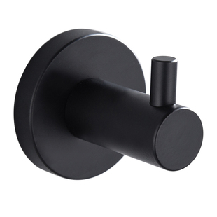 不锈钢打孔挂钩高级感卫生间浴室黑色壁挂单个金属单钩墙壁挂衣钩