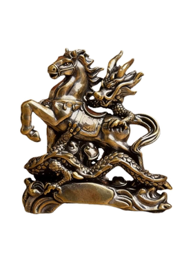 纯黄铜龙马精神桌面摆件装饰品