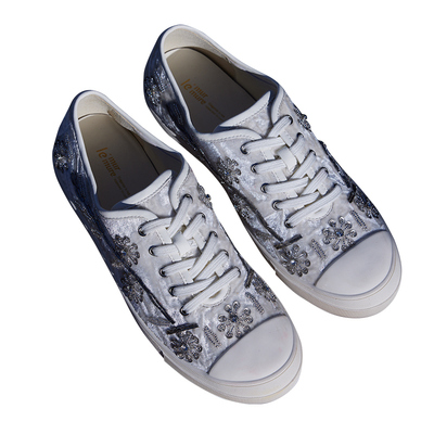 Le' Murmure 鎏光岁月·东方美学 手工坊珠绣丝绒 重工平底休闲鞋