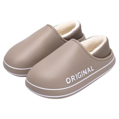 中老年棉拖鞋女防水防滑保暖冬天