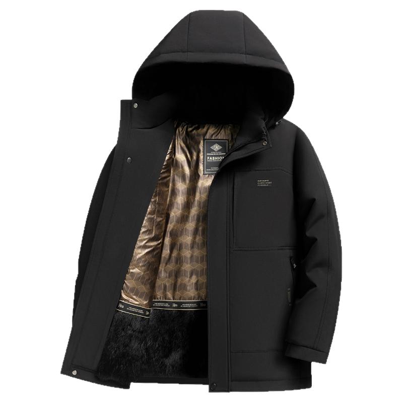 老人头冬季新款加绒加厚棉服男士