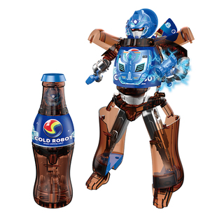 汽水机器人儿童变形玩具饮料变型瓶装可乐机甲金刚模型3男孩礼物