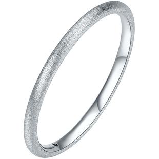 T周六福铂金戒指女款pt950素圈白金三生三世尾戒指环新年礼物官方