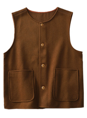 毛尼西装马甲女2025新款秋装新款外穿毛呢外套宽松背心~清仓外贸