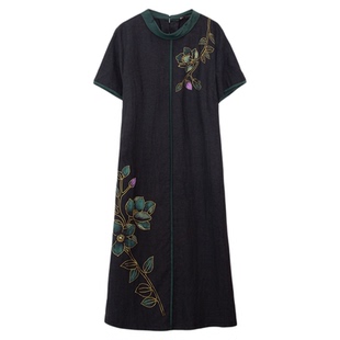 科尚100%桑蚕丝连衣裙女2026夏季新款气质显瘦真丝裙子新中式国风