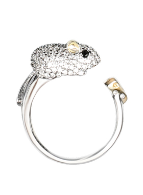 生肖戒指百搭开口动物莫桑钻石