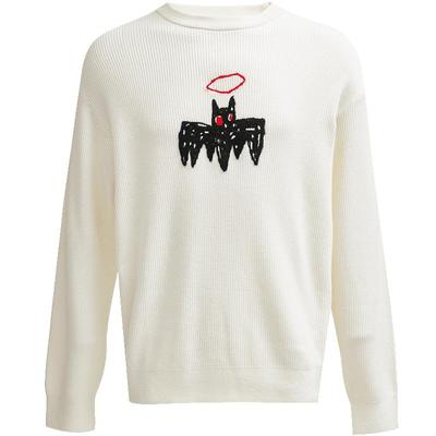 SEASONHIGH BSQ联名秋冬男装针织衫长袖提花字母胶印纯棉毛衣男款