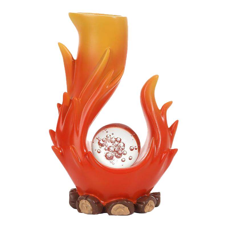 招财火焰树脂花瓶摆件办公室电视柜玄关开业乔迁红火火炬仿真装饰