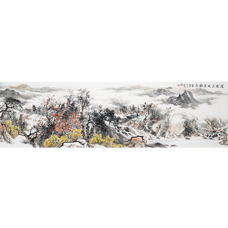 全星恒手绘原创字画 漓江烟雨山水 国画现代玄关客厅装饰装裱收藏