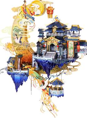 艺模月宫金属拼图手工DIY立体