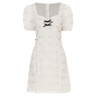 sincethen娇嗔少女仙女裙女法式碎花裙收腰甜辣连衣裙夏裙子薄款