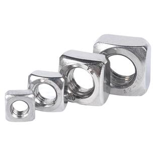 304不锈钢四方螺母316正方形螺帽GB39四方形螺丝帽M3M4M5M6M8-M12