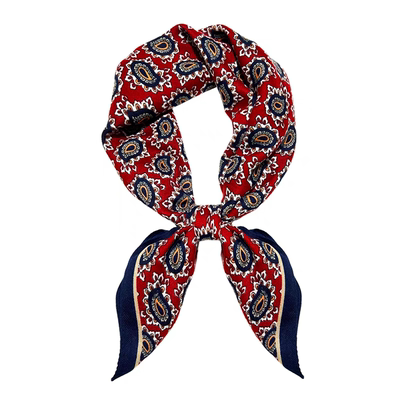 2025春秋新款仿羊绒红色腰果花百搭高级感保暧小方巾围脖职业领巾