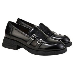 fed英伦风小皮鞋春季新款女鞋黑色乐福鞋深口单鞋女款S0112-ZC778